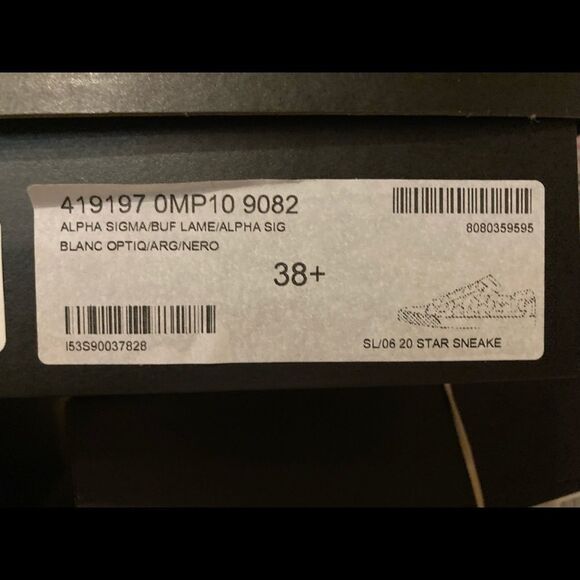 Saint Laurent Womans Silver Star Sneaker Size 38.5 / US 8.5 - Picture 13 of 14